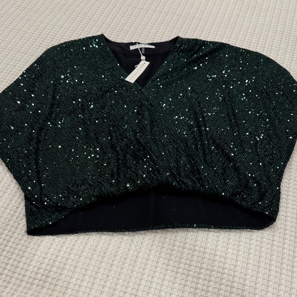 Trina Turk Shimmering Green Top - Picture 1 of 5